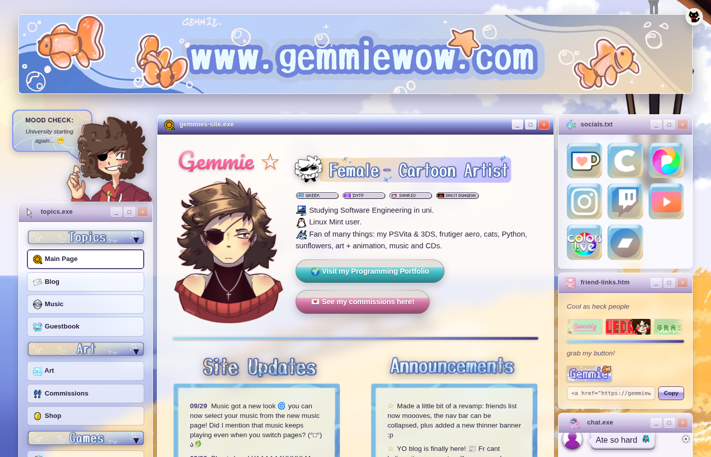Gemmie's Aero Art Site homepage preview